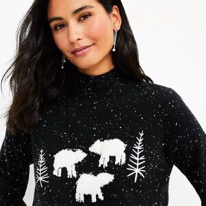 White House Black Market Black Polar  Mock Neck Sweater Size XS